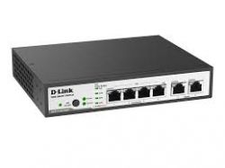 DES-1100-06MP, Коммутатор D-Link DES-1100-06MP 2 уровня с 4 портами 10/100Base-TX с поддержкой PoE и 2 портами 10/100/1000Base-T