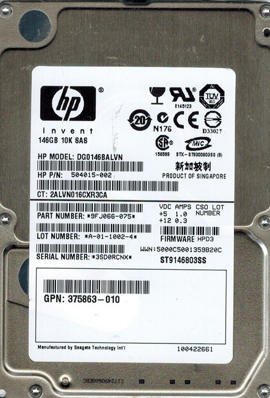Жесткий диск HPE 9FJ066-075